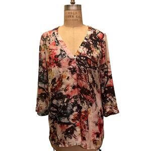 A.n.a. Long Sleeve V-neck Multicolor Pullover Top Size XL